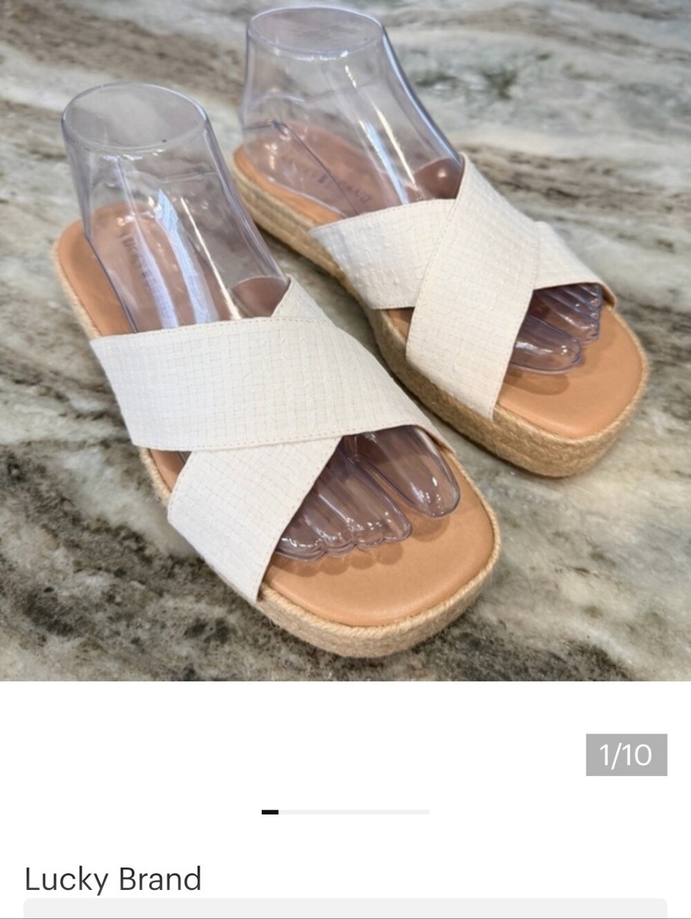 Lucky Brand Gayte Espadrille Platform Slides Size 7.5